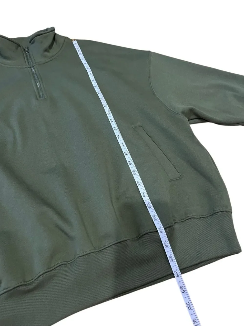 Zara Men’s Green Half-Zip Pullover Sweater Size Large